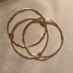 Gold wire bracelets
